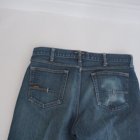 Ariat Rebar M5 Straight Leg Dark Wash Cowboy Western Denim Blue Jeans 35X32 - Picture 12 of 12